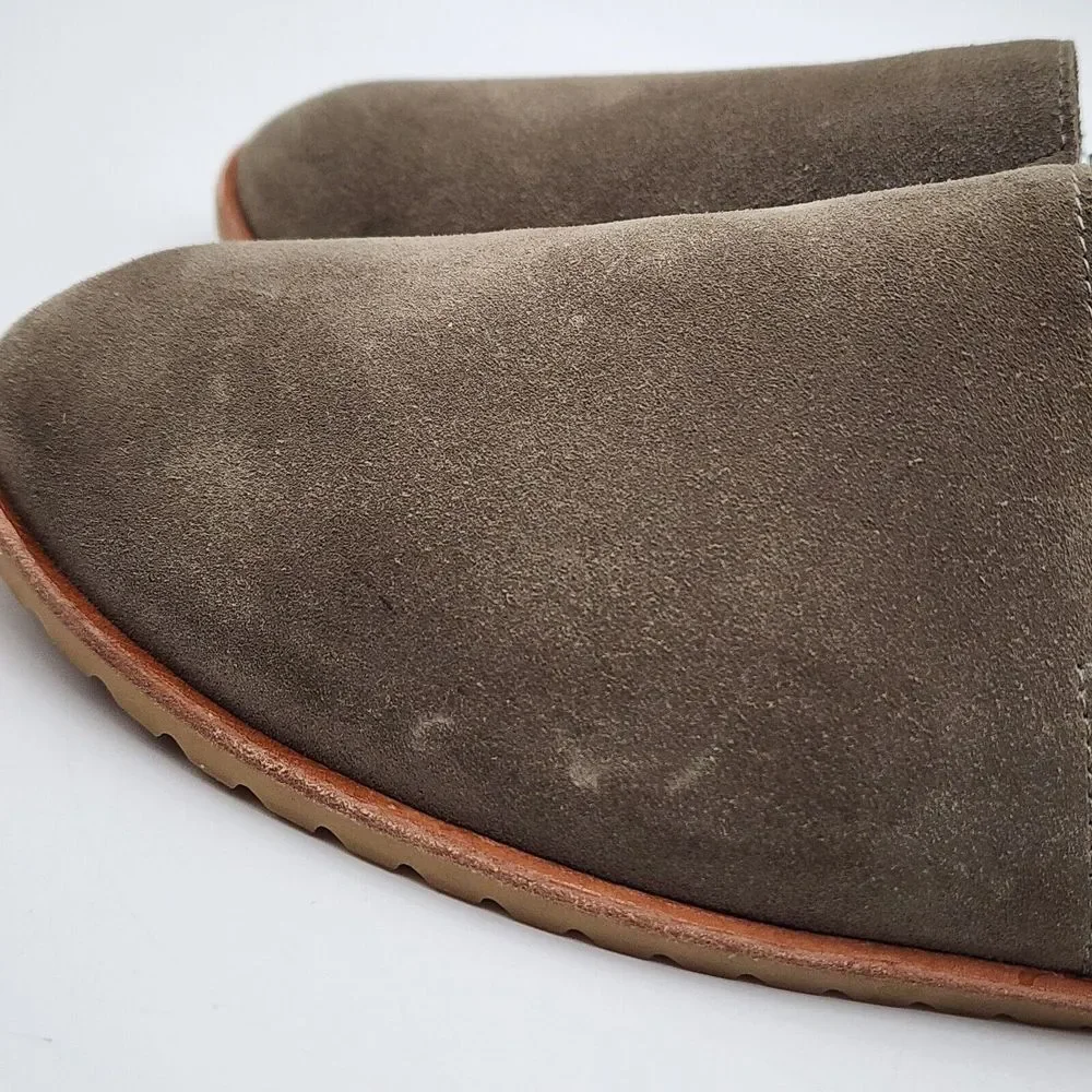 Sorel Ella Green Suede Leather Flat Comfort Slip On‎ Gorpcore Casual Women's 10